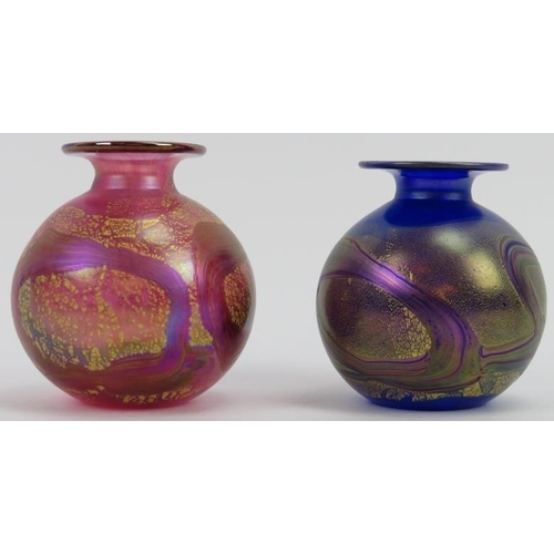 101 - Two Isle of Wight studio glass vases by Michael Harris. (2 items) 7 cm height. 
Condition report: Go... 