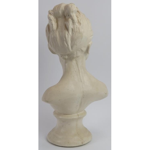 104 - A sculptural glazed plaster bust of Louise Brongniart after Jean Antoine Houdon, signed. Reference: ... 