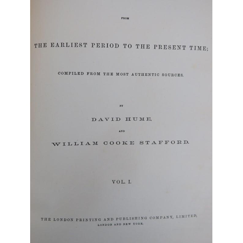 110 - Books: The History of England by David Hume and William Cooke Stafford, late 19th century. Twelve gi... 