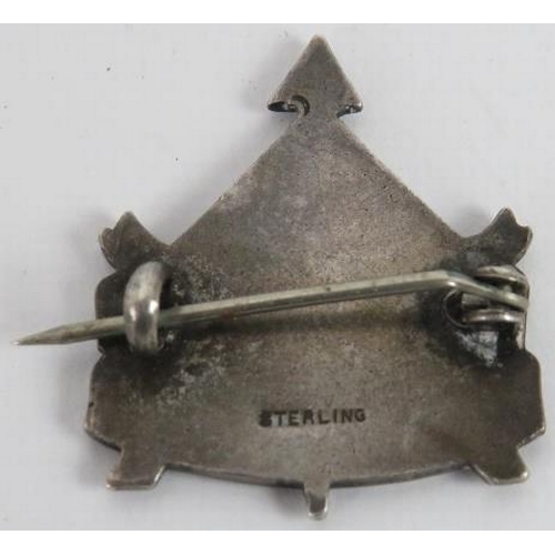 116 - Militaria: A World War II Reconnaissance Corps enamelled silver badge. Struck ‘Sterling’. 2.7 cm hei... 