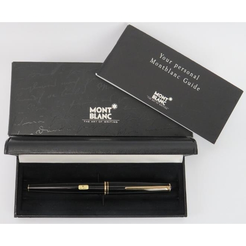 120 - A Montblanc ‘Classic’ black and gold fountain pen. 14K gold medium nib. With original pen case, pres... 