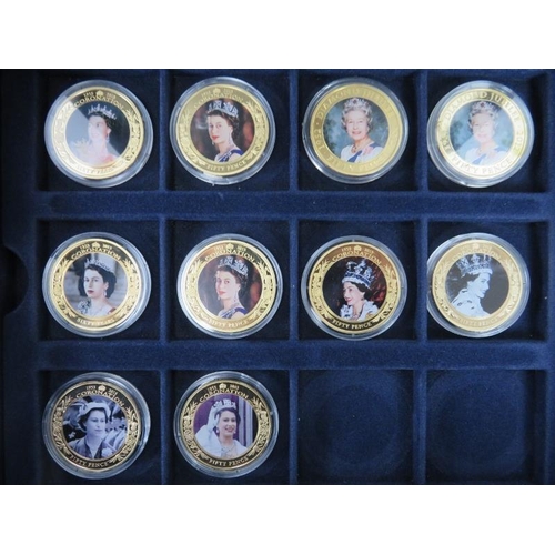 122 - A collection of Queen Elizabeth II Coronation Jubilee Coins. Comprising twenty coins together with c... 