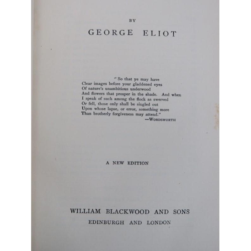 128 - Books: George Eliot [Mary Ann Evans] - A complete set of novels in eight volumes bound into seven bo... 