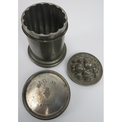 132 - A group of pewter items, 19th century and earlier. See additional images for marks. (9 items) Flagon... 