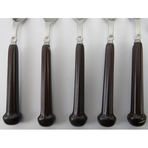 133 - A part set of Denby ‘Regency’ pattern flatware. (Quantity) Servers spoons: 23.5 cm length. 
Conditio... 