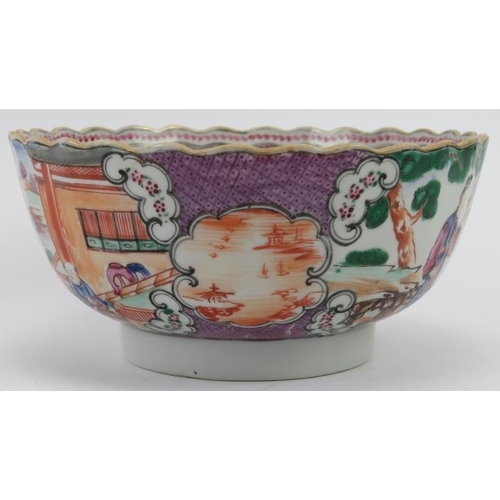 139 - A Chinese Export Famille Rose bowl, 18th century. 19.5 cm diameter. 
Condition report: Some light su... 