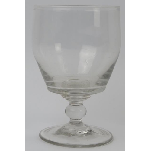 140 - Four late Georgian rummers and two pairs of antique drinking glasses. One pair of drinking glasses e... 