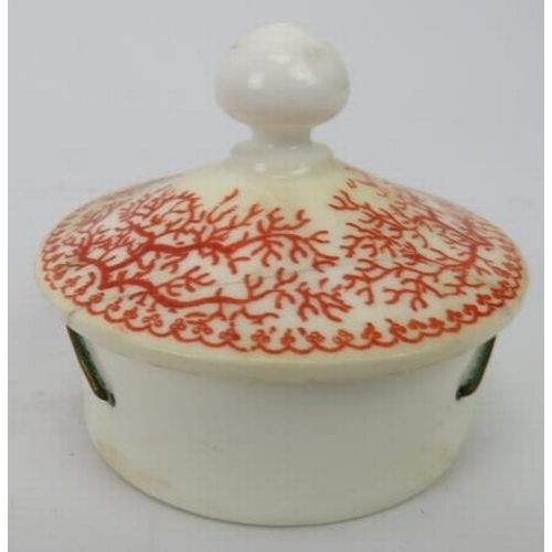 173 - A late Victorian Minton iron red seaweed pattern porcelain part tea set. Comprising a serving tray, ... 