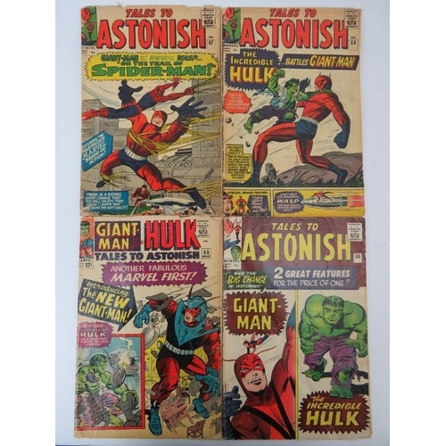 185 - Marvel Comics: Four Tales To Astonish issues. Numbers 57, 59, 60, 65. Featuring The Incredible Hulk,... 