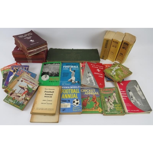 187 - A collection of vintage football and cricket annuals and almanacks, circa 1950s-70s. (Quantity). 
Co... 