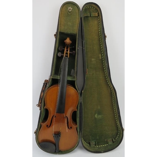 203 - An Excelsior violin with case, circa 1895. 62 cm length. With excelsior internal label. 
Condition r... 