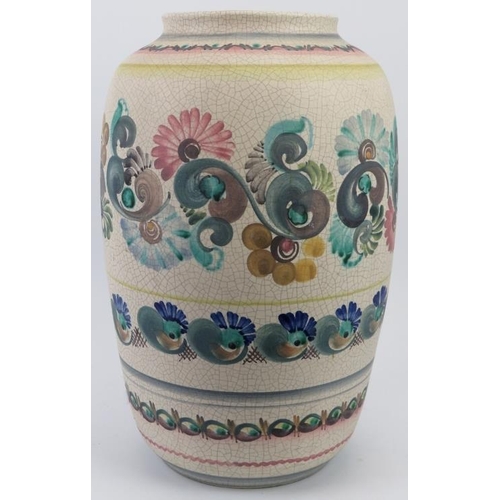 223 - A large Austrian hand painted crackle glazed vase, mid/late 20th century. 43.5 cm height. 
Condition... 