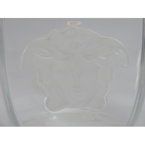 24 - A Rosenthal meets Versace octagonal bowl. With frosted glass Medusa heads and etched Rosenthal Versa... 