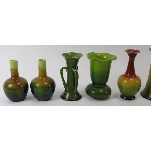 242 - Twelve Bretby ceramic vases, late 19th/early 20th century. (12 items) 16.6 cm tallest height. 
Condi... 