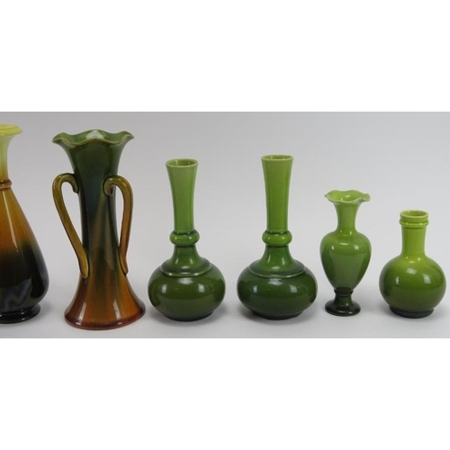 242 - Twelve Bretby ceramic vases, late 19th/early 20th century. (12 items) 16.6 cm tallest height. 
Condi... 