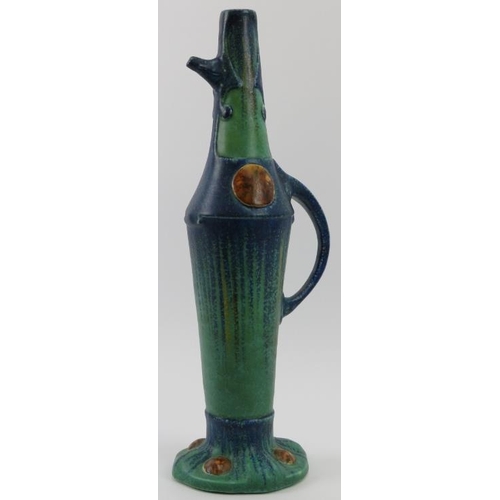 249 - A large Bretby Arts and Crafts blue and green glazed ceramic ewer, late 19th /early 20th century. Nu... 