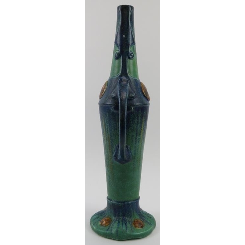 249 - A large Bretby Arts and Crafts blue and green glazed ceramic ewer, late 19th /early 20th century. Nu... 