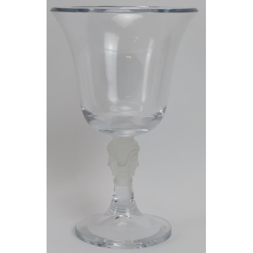 25 - A large Rosenthal meets Versace vase of goblet form. With a frosted glass Medusa head stem and etche... 