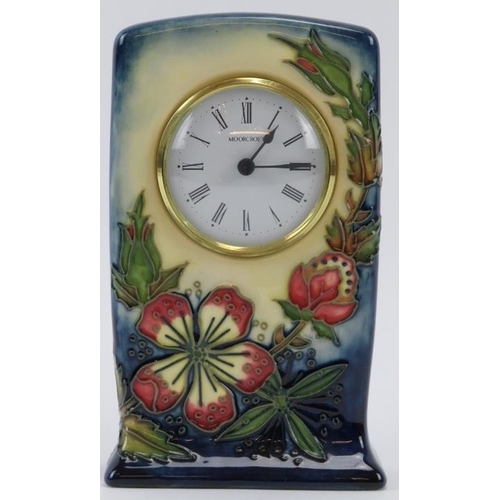 268 - A Mooorcroft Sweet Briar pattern CL1 mantel clock, circa 1999. Printed and impressed marks beneath. ... 