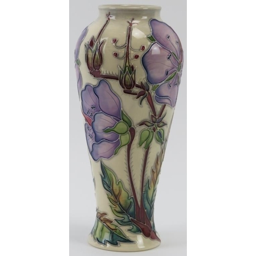 277 - A Moorcroft Meadow Cranesbill pattern vase designed by Alicia Aimson, circa 2002. Painted and impres... 