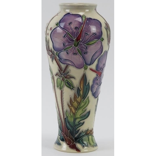 277 - A Moorcroft Meadow Cranesbill pattern vase designed by Alicia Aimson, circa 2002. Painted and impres... 