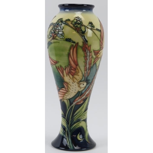 280 - A Moorcroft Lark Ascending pattern vase designed by Philip Gibson, circa 2002. Numbered 320/350. Pai... 