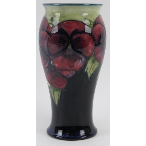 281 - A William Moorcroft Burslem Pansy pattern vase, circa 1916. Signed W. Moorcroft in green with impres... 