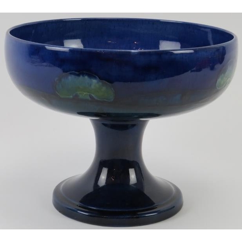 288 - A William Moorcroft Moonlit Blue pattern comport, circa 1920s. Signed W. Moorcroft in blue with impr... 