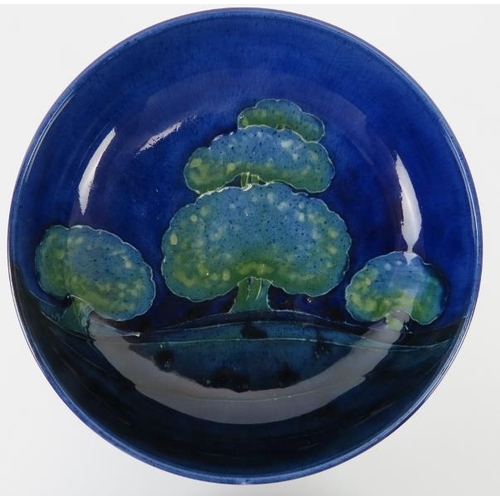 288 - A William Moorcroft Moonlit Blue pattern comport, circa 1920s. Signed W. Moorcroft in blue with impr... 