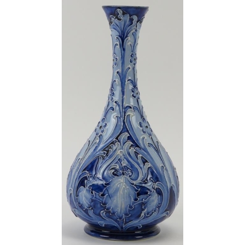 296 - A William Moorcroft Macintyre Florian Ware Iris pattern vase, circa 1906. Initialled ‘W. M. des’ in ... 