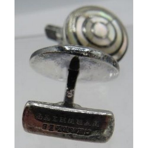 328 - A pair of Dunhill Roadster head lamp silver cufflinks, marked 925 AD and a pair of Charles Tyrwhitt,... 