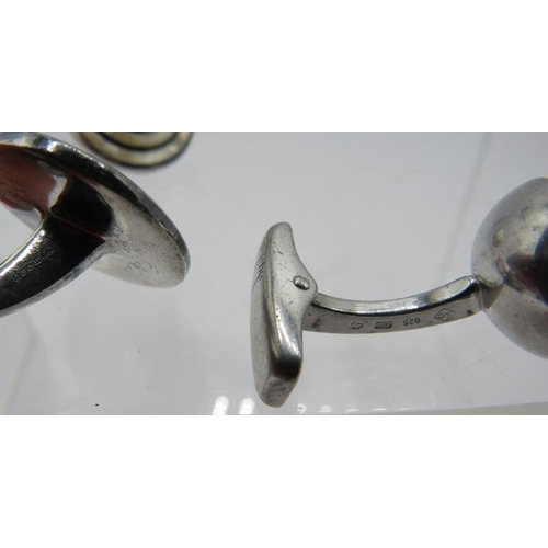 328 - A pair of Dunhill Roadster head lamp silver cufflinks, marked 925 AD and a pair of Charles Tyrwhitt,... 