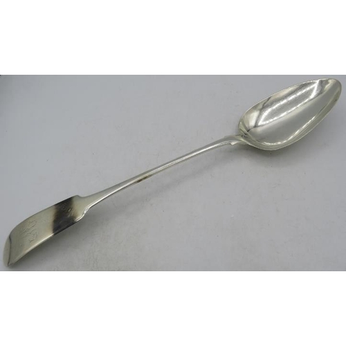 372 - A Georgian Irish silver rat-tail silver basting spoon, Dublin 1811, Richard Whitford M. West. Approx... 