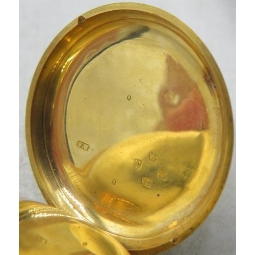 388 - An 18ct gold engraved pocket watch with winder, Thomas Milner, 84760, boxed.
Condition report: Detac... 