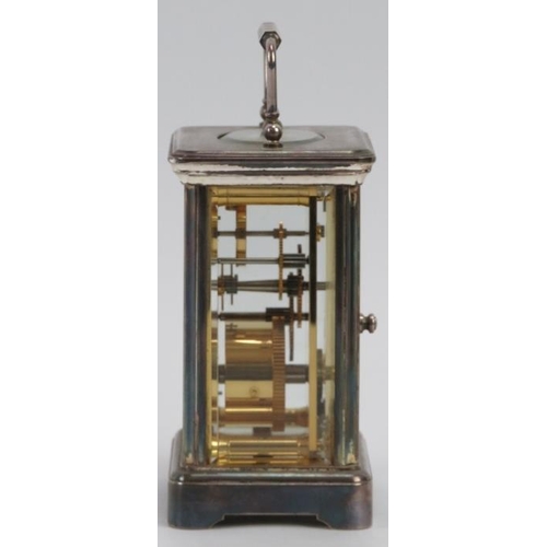 43 - A Mappin and Webb plated silver cased carriage clock, early 21st century. L'epée marked to the movem... 