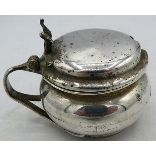 435 - A Liberty silver circular mustard pot, Birmingham 1900, (missing liner). Approx weight 3.3 troy oz/9... 