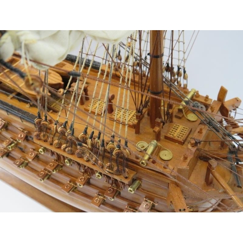 47 - A fine hand crafted oak scale model of the HMS Victory, late 20th century. Built from scratch with i... 