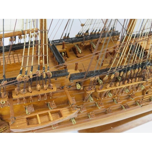 47 - A fine hand crafted oak scale model of the HMS Victory, late 20th century. Built from scratch with i... 