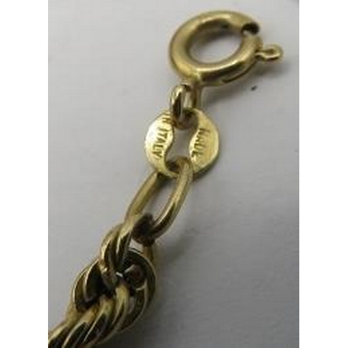 485 - An Italian 9ct yellow gold rope chain necklace, approx 18