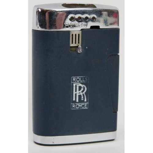 49 - A rare vintage Ronson Varaflame Roll Royce logo branded lighter. 6.1 cm height.
Condition report: So... 