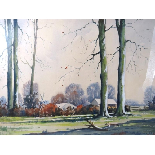 501 - Fitzgerald Arundel (20th Century) - A framed and glazed water colour, 'Winter sunshine Sutton Veny c... 