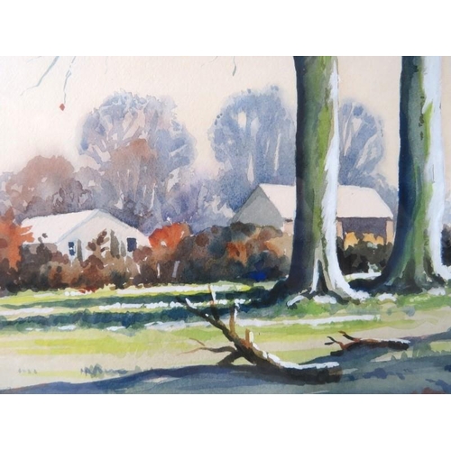 501 - Fitzgerald Arundel (20th Century) - A framed and glazed water colour, 'Winter sunshine Sutton Veny c... 