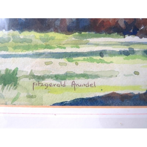 501 - Fitzgerald Arundel (20th Century) - A framed and glazed water colour, 'Winter sunshine Sutton Veny c... 