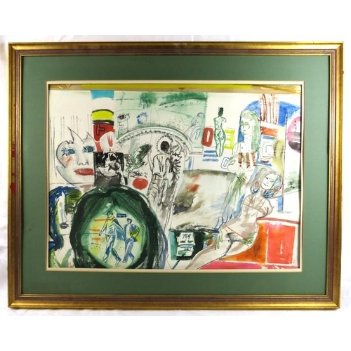 515 - Gyula Sugar (Hungarian 1924-1991) - A framed watercolour entitled 'Persephone'. Approx 53cm x 73cm. ... 