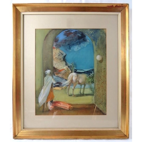 519 - James Duschanek (Hungarian 1947) - A framed and glazed watercolour, entitled 'Dream', signed lower r... 