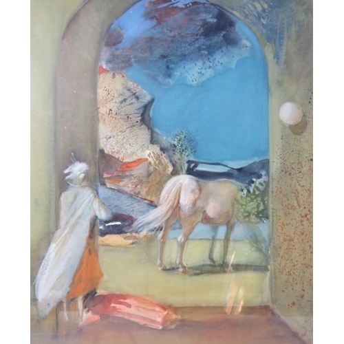 519 - James Duschanek (Hungarian 1947) - A framed and glazed watercolour, entitled 'Dream', signed lower r... 