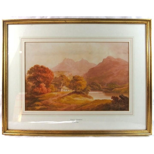 528 - Attributed to Francis Nicholson (1753-1844) - 'Mountainous river landscape', watercolour, bears name... 