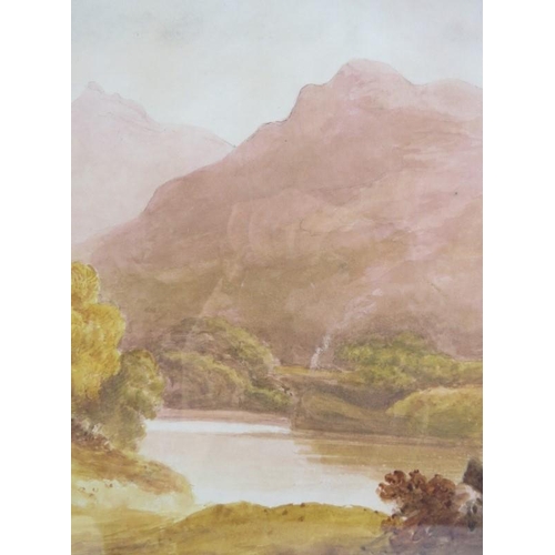 528 - Attributed to Francis Nicholson (1753-1844) - 'Mountainous river landscape', watercolour, bears name... 