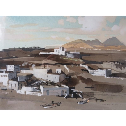 535 - Rowland Hilder OBE PPRI RSMA (1905-1993) -'Inland Tenerife'; framed and glazed watercolour, signed R... 