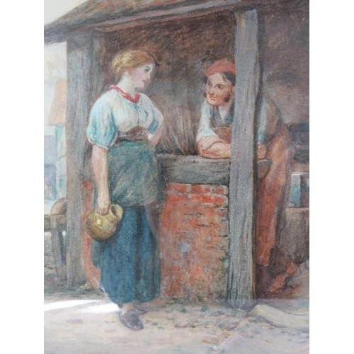 548 - John Dawson Watson RWS RBA (1832-1895) - 'The Village Smithy', watercolour, signed with initials, da... 